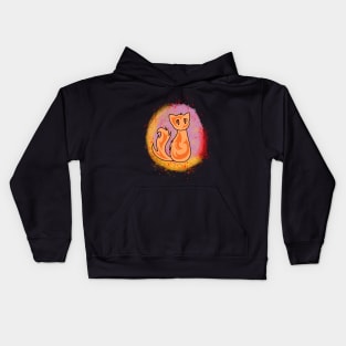 Fantasy Fire Elemental Cat Kids Hoodie